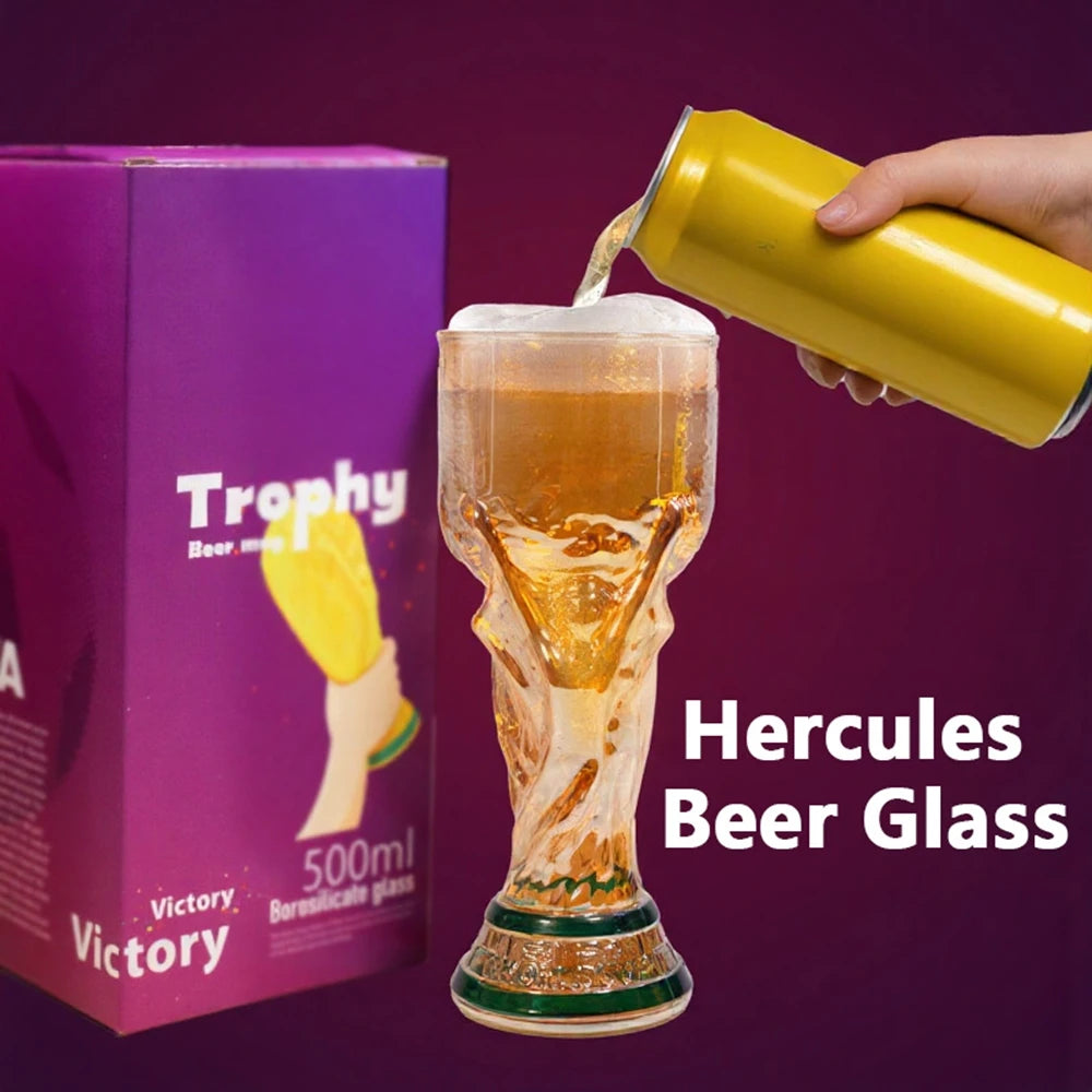 Premier Football Soccer Trophy Shaped Beer Glass