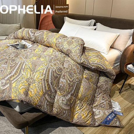 Italy Import Silk Duvet 95 White Goose down Quilt Winter Quilt Thickened Mute Floor Heating Air-Conditioning Quilt Julia M Home & Kitchen