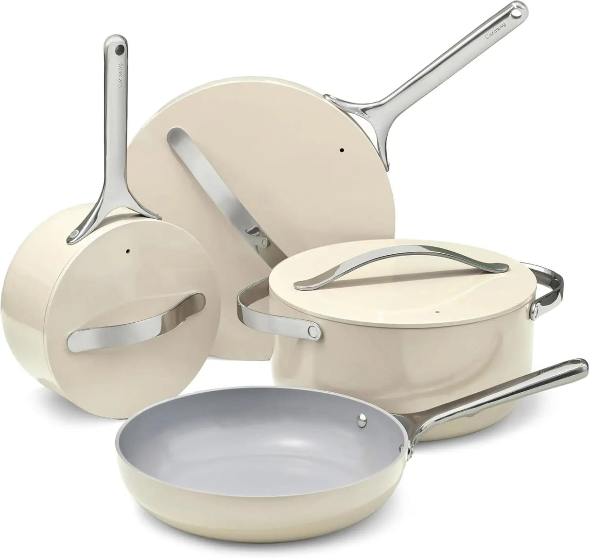 Nonstick Ceramic Cookware Set (12 Piece) Pots, Pans, 3 Lids and Kitchen Storage - Non Toxic - Oven Safe & Compatible Julia M LifeStyles