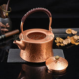 1.8L Copper Teapot Handmade Kung Fu Teapot Large Capacity Hot Water Kettle Stovetop Teapot For Camping Restaurant Home Picnic