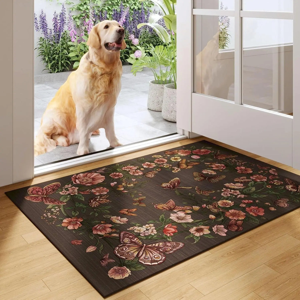 Bohemian Floral Butterfly Carpet Entrance Mat - Julia M LifeStyles
