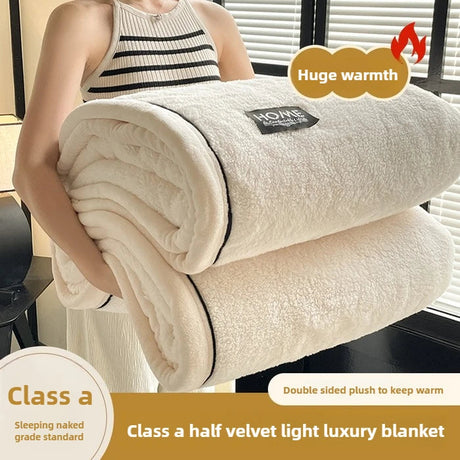 Plush Warm Winter Blanket A Grade Coral Fleece Flannel Soft Thick Bed Blankets for Sofa Single Double Couple Furry Bedspread Julia M LifeStyles