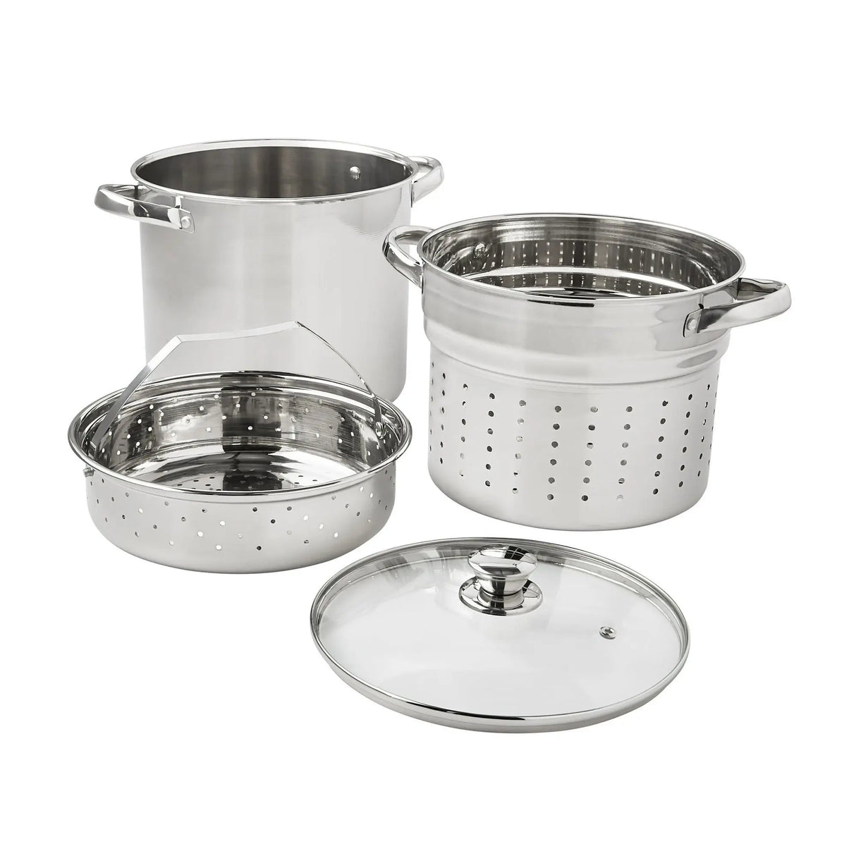 8 Qt Multipot Set 4-Piece Stainless Steel Cookware for Ultimate Kitchen Convenience Julia M LifeStyles