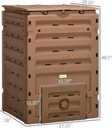 120 Gallon Garden Compost Bin with 80 Vents and Sliding Doors