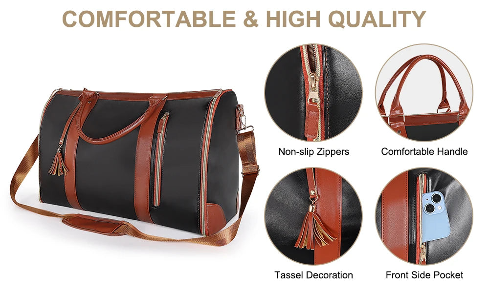 2in1 Convertible Garment Bag Foldable Suit Storage Bag Large Capacity Travel Duffle Bag Waterproof Tote Fitness Gym Bag - Julia M LifeStyles