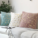 2pcs faux fur foil print feather decorative throw pillow cover,fluffy and soft plush cushion cover,for sofa bed, living room