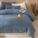 Plush Fleece Duvet Cover Set with Sheet, 4-Piece