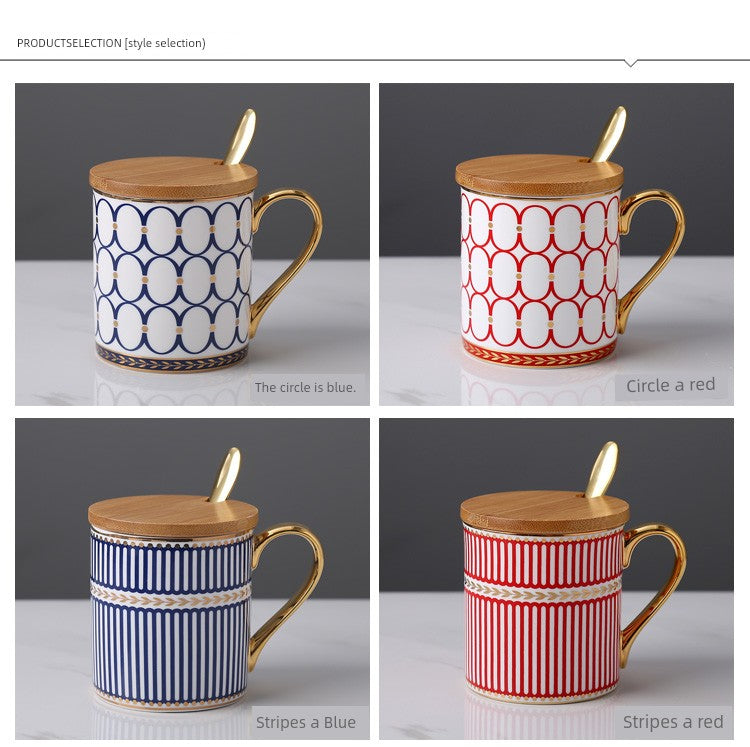 Florence Exquisite European-Style Bone China Mug with Lid and Spoon Julia M LifeStyles