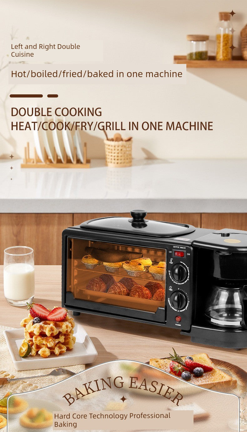 Breakfast Machine Multi-Functional For Home Bread Maker Three-in-One Electric Oven Sandwich Machine Toaster Cross-Border Overseas Same Style Julia M Home & Kitchen