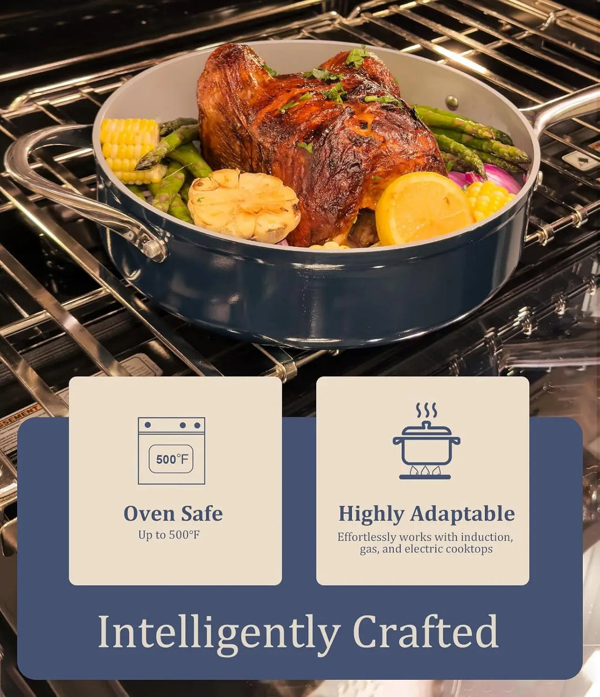 Ceramic Cookware Set Nonstick Pots and Pans Set 8-Piece - Non-Toxic & PTFE/PFOA/PFAS Free, Induction Cookware, Julia M LifeStyles