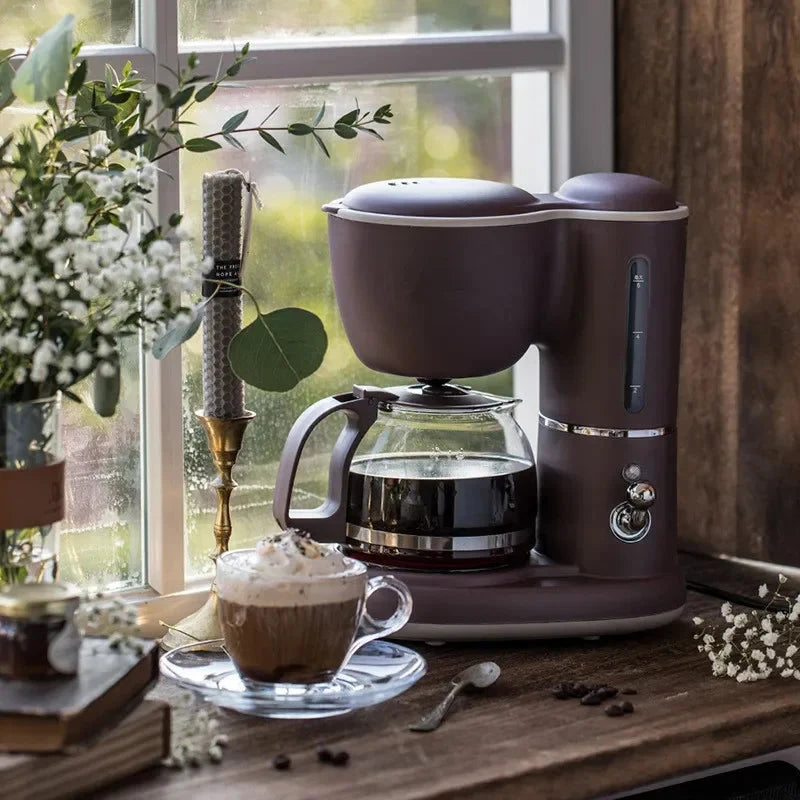 220V 600ML Electric Drip Coffee Maker - Compact Glass Teapot Julia M LifeStyles