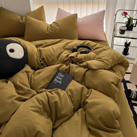 Cozy Soft Solid Color 3-Piece Bedding Set with Duvet Cover and Pillowcases Julia M LifeStyles