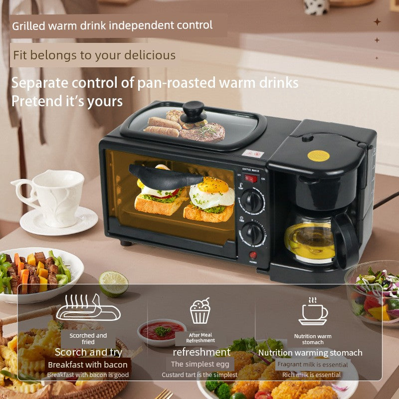 Breakfast Machine Multi-Functional For Home Bread Maker Three-in-One Electric Oven Sandwich Machine Toaster Cross-Border Overseas Same Style Julia M Home & Kitchen