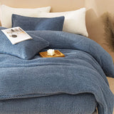 Plush Fleece Duvet Cover Set with Sheet, 4-Piece