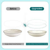 48 Piece Beige Hand-painted Ceramic Dinnerware Set