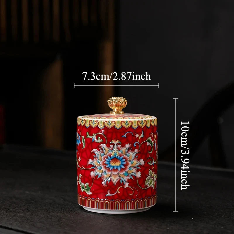 1PC Ceramic Storage Jar with Lid Coffee Table Tea Jar Living Room Candy Jar Household Kitchen Supplies Cereal Dispenser Julia M LifeStyles