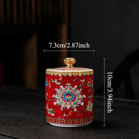 1PC Ceramic Storage Jar with Lid Coffee Table Tea Jar Living Room Candy Jar Household Kitchen Supplies Cereal Dispenser Julia M LifeStyles