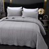 JULIA 3 Pieces Solid Color Embroidered Quilt Set