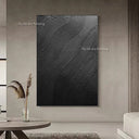 Obsidian Relief Canvas | Handmade Black Impasto Abstract Wall Art