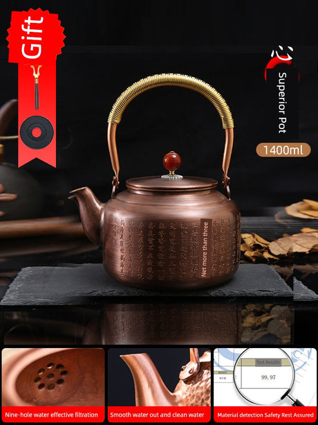 Handmade Outdoor Stove for Making Tea Copper Pot