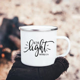 Faith Hope Love Print Christian Creative Enamel Mugs Outdoor Travel Coffee Cup Drink Dessert Milk Vintage Handle Drinkware Gift Julia M Home & Kitchen