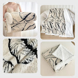 Super Thick Blanket for Winter Warm Lamb Fleece Plaids for Sofa Single/Queen/King Leaves Printed Bedspread Winter Thow Blanket Julia M LifeStyles