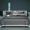 Premium 1400TC Egyptian Cotton Smooth Soft Bedding Set Chic White Grey Patchwork Duvet Cover Flat/Fitted Bed Sheet Pillowcases