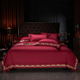 Luxury Gold Embroidery Bedding Set 1400TC Egyptian Cotton Soft Silky Queen King Duvet Cover Set With Sheet Pillowcases Bed Set
