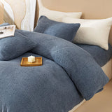 Plush Fleece Duvet Cover Set with Sheet, 4-Piece