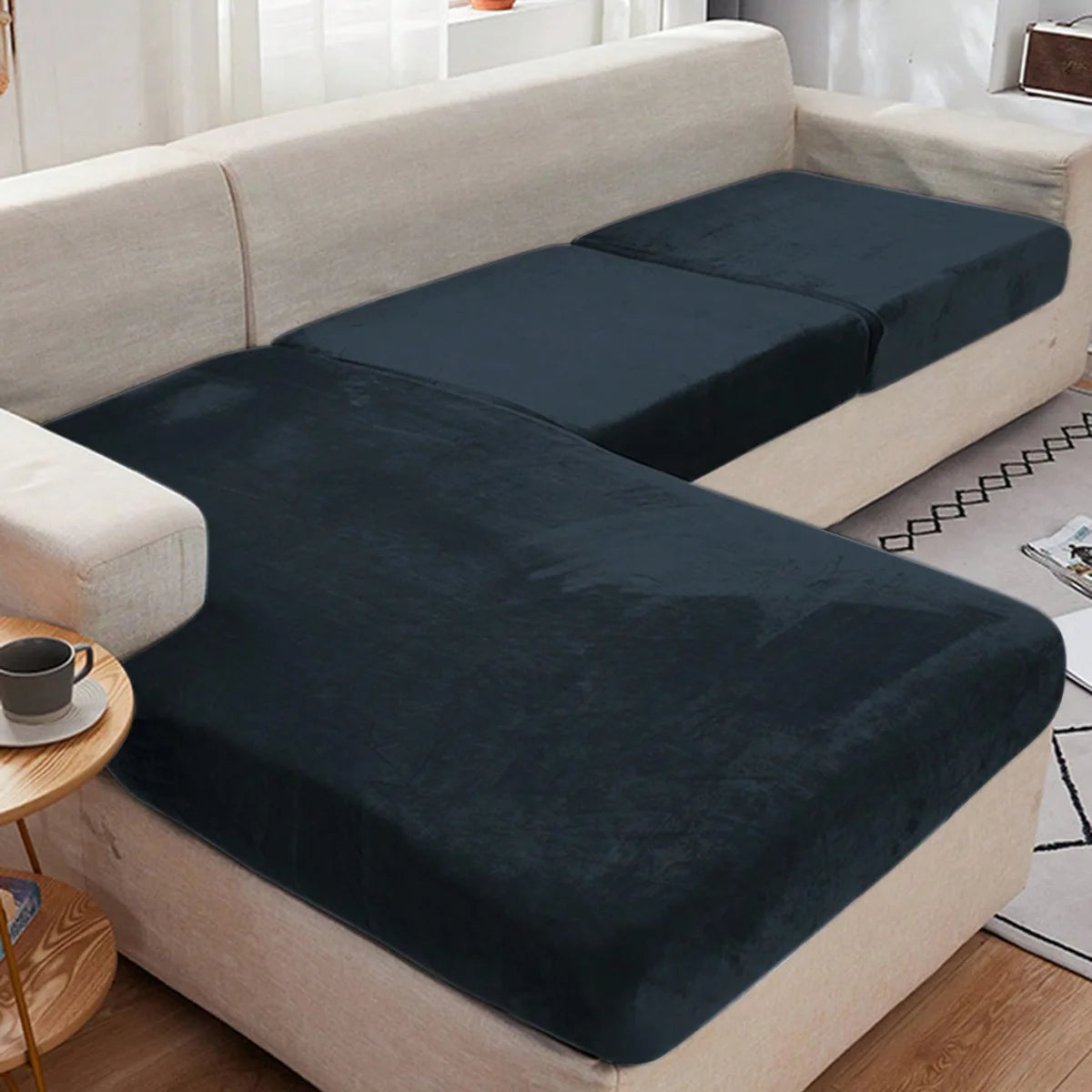 Thickened Elastic Silver Fox Fleece Sofa Cover
