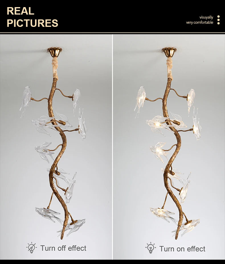 Artpad Designer Glass Bird Song Crystal Chandelier