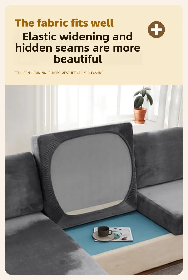 Thickened Elastic Silver Fox Fleece Sofa Cover