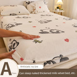 Elegant Winter Fleece-Lined Coral Milk Fiber Fitted Sheet Julia M Home & Kitchen