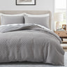 White Duvet Cover King Size - 2/3 Pieces Soft and Breathable Microfiber Knitted Jacquard Waffle Weave Striped Comforter Cover