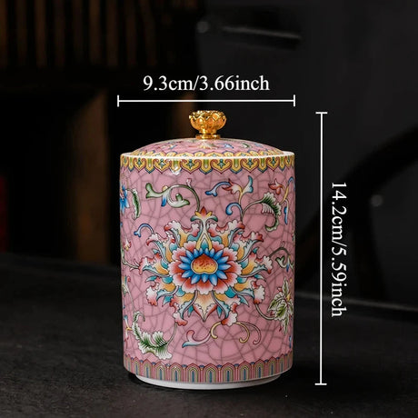 1PC Ceramic Storage Jar with Lid Coffee Table Tea Jar Living Room Candy Jar Household Kitchen Supplies Cereal Dispenser Julia M LifeStyles