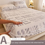 Elegant Winter Fleece-Lined Coral Milk Fiber Fitted Sheet Julia M Home & Kitchen