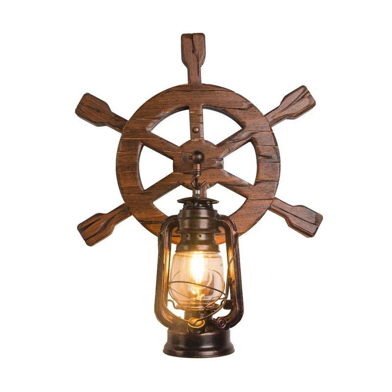 Mariner Wood & Iron Wall Sconce