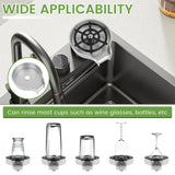 Faucet Glass Rinser ABS High Pressure Glass Cup Washer 360° Rotating High Efficiency Bottle Washer Kitchen Sink Accessories Julia M LifeStyles