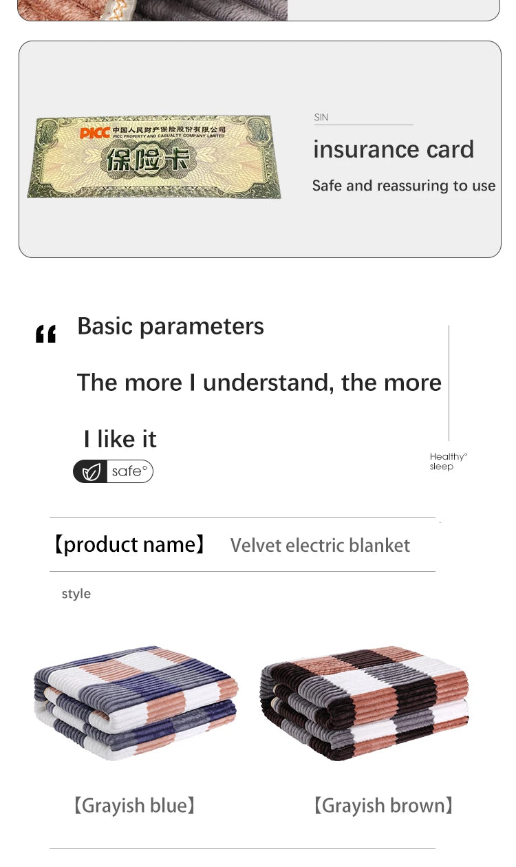 Smart Electric Heating Blanket with Automatic Thermostat