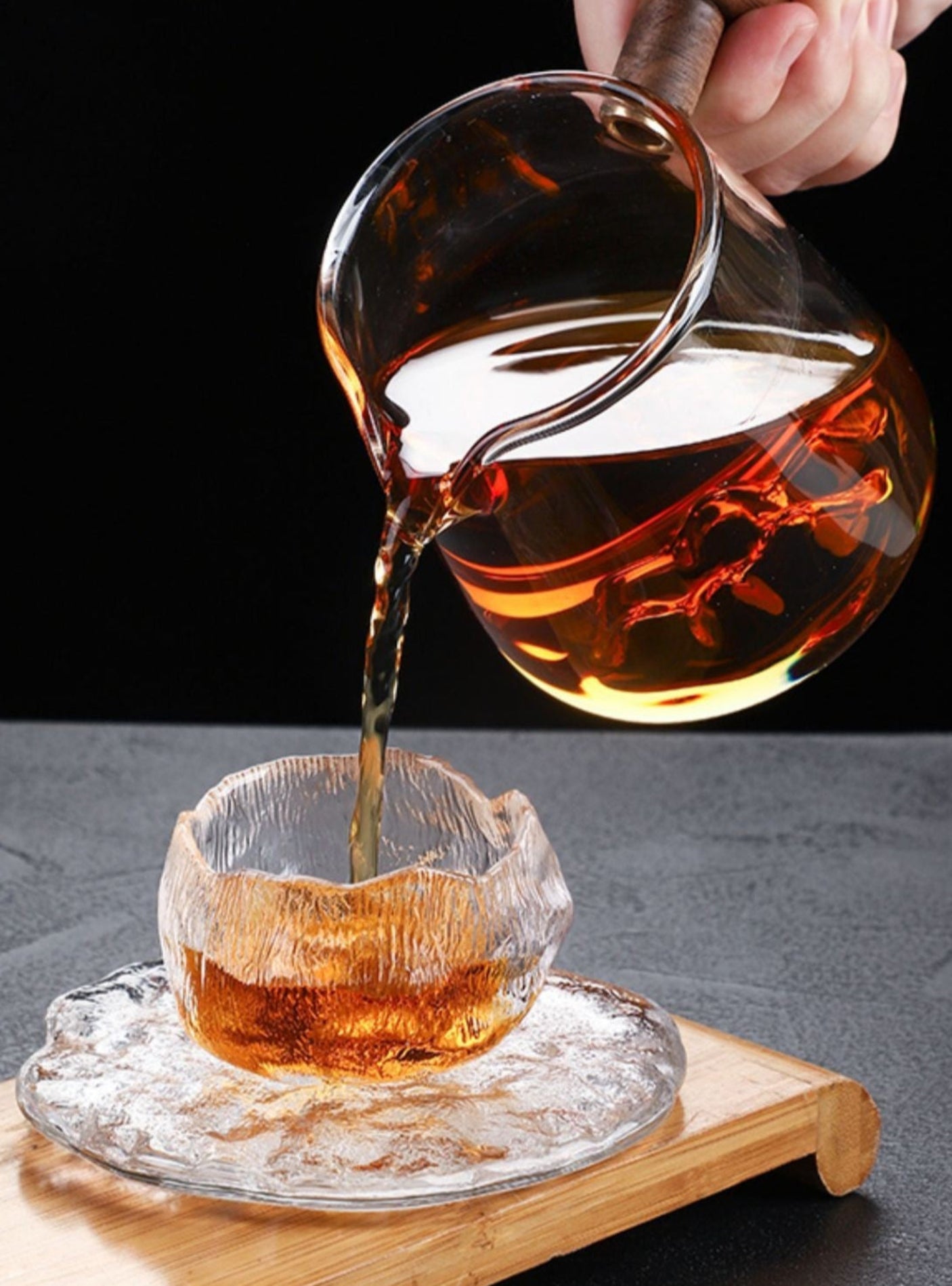 Frosted Japanese Glass Tea Cup – Elegant Single Serve Teacup - Julia M LifeStyles
