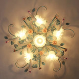 Romantic Rose Flower Ceiling Lamp - Pastoral Style Chandelier