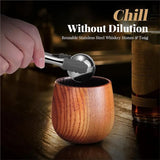 Charred Wooden Whiskey Glass Set with Stones & Tongs