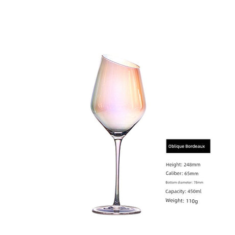 Japanese-Style Colorful Crystal Wine Goblet - Rainbow Champagne Glass