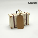 10pcs Luggage with Hemp Rope Tag Packaging Box