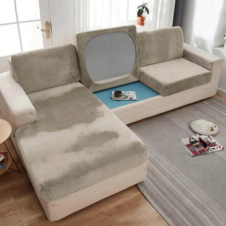 Thickened Elastic Silver Fox Fleece Sofa Cover