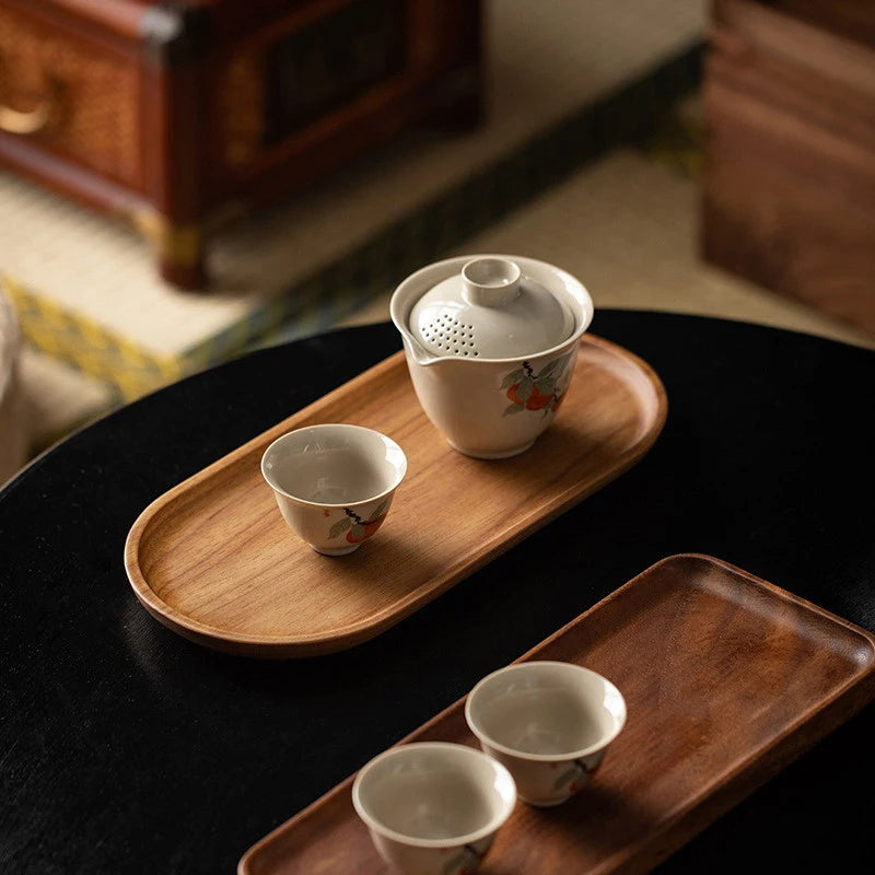 Tableware Solid Wood Food Tray Round Rectangle Dessert Plate Japanese-style Wooden Snack Fruit Tea Saucer Pallet Bread Board Julia M LifeStyles
