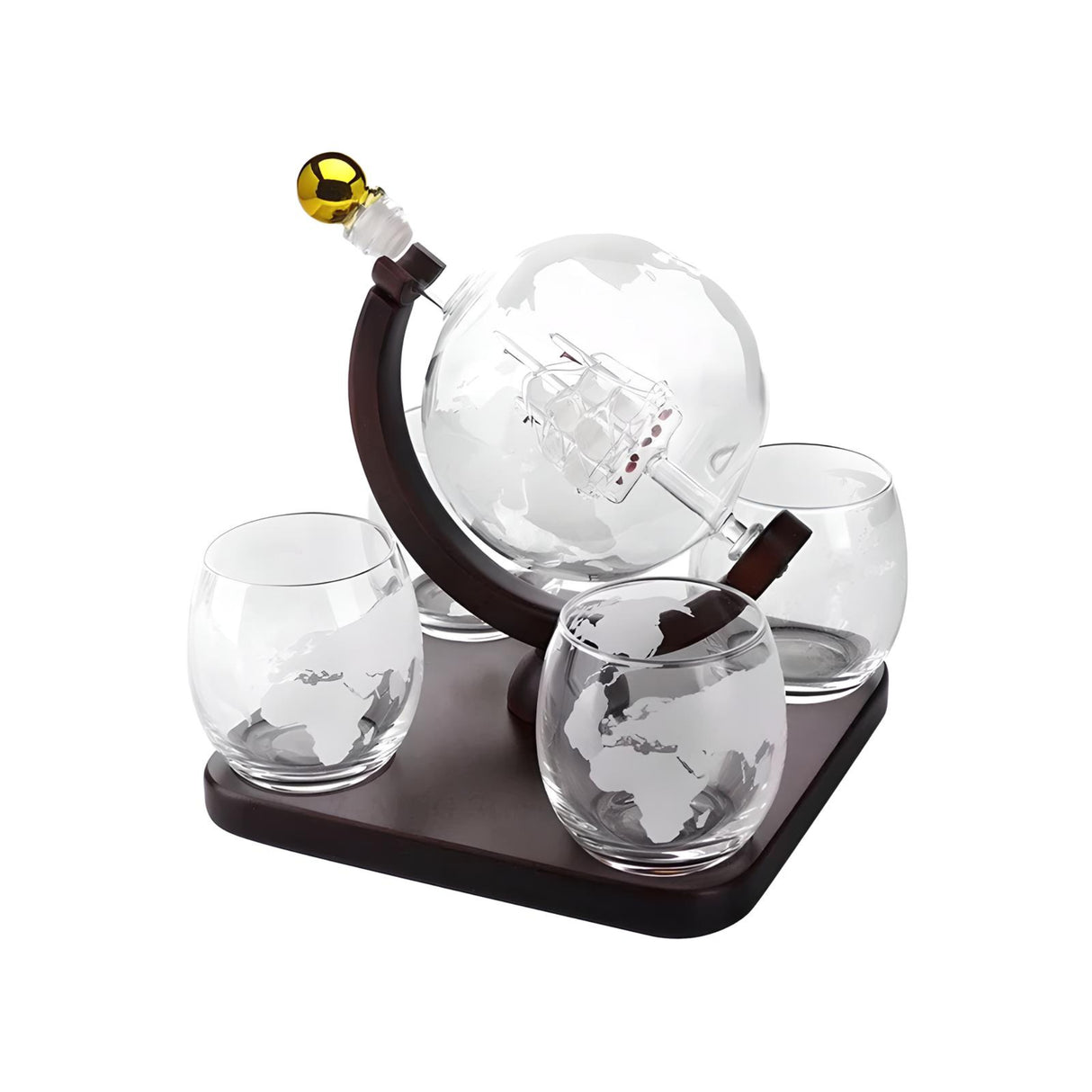"Creative Glass Decanter Set: Whiskey & Wine Globe Ornaments"