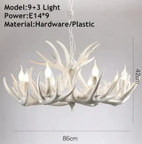 Rustic Alpine Hand-Crafted Deer Antler Pendant Chandelier