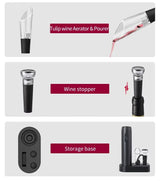 4-in-1 Electric Bottle Wine Opener Set Rechargeable Electric Automatic Corkscrew Wine Opener Set Wine Stopper, Wine Pourer Julia M Home & Kitchen