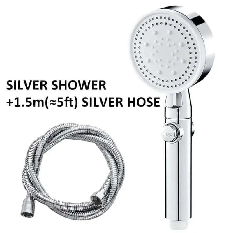 Shower Head Water Saving Black 5 Mode Adjustable High Pressure Shower - One-key Stop Water Massage - Julia M LifeStyles